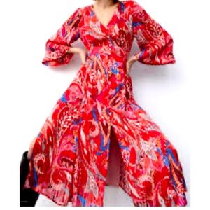 Zara multicolor maxi dress size small